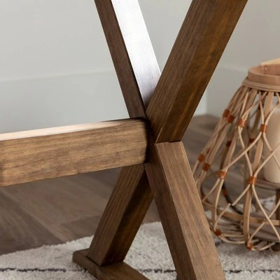 Set of 2 Xavier Farmhouse Trestle Leg Distressed Side Tables - Saracina Home Rustic Oak/white Wash 7 Set of 2 Xavier Farmhouse Trestle Leg Distressed Side Tables - Saracina Home Rustic Oak/white Wash - Image 5