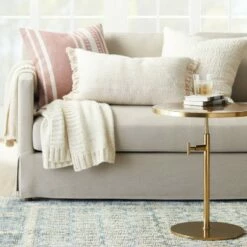 Threshold Designed W/Studio McGee Adjustable Brass Accent Table - Threshold™ designed with Studio McGee