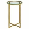 Vivian Glam X Leg Round Side Table - Saracina Home Dark Walnut/gold -Side Tables Sales unnamed file 1038