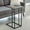 23" Modern Rectangle Two-Tone C Side Table with Metal Base - Saracina Home Faux Marble Gold -Side Tables Sales unnamed file 1051