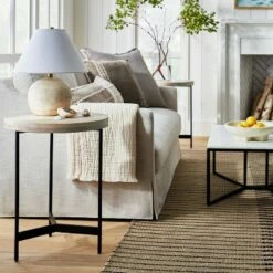 Threshold Designed W/Studio McGee Villa Park Round Wooden End Table Brown - Threshold™ designed with Studio McGee