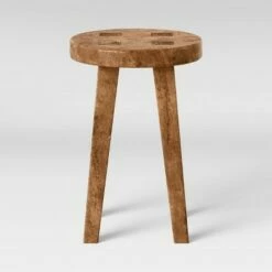 Woodland Carved Wood Accent Table Brown - Threshold™ -Side Tables Sales unnamed file 1070
