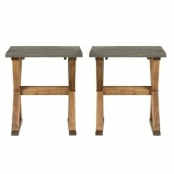 Set of 2 Xavier Farmhouse Trestle Leg Distressed Side Tables - Saracina Home Rustic Oak/white Wash 22 Set of 2 Xavier Farmhouse Trestle Leg Distressed Side Tables - Saracina Home Rustic Oak/white Wash -Side Tables Sales unnamed file 108