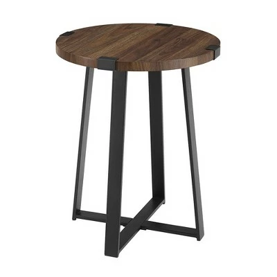 Wrightson Urban Industrial Faux Wrap Leg Round Side Table - Saracina Home Gray Wash 7 Wrightson Urban Industrial Faux Wrap Leg Round Side Table - Saracina Home Gray Wash - Image 5