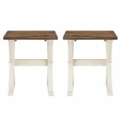 Set of 2 Xavier Farmhouse Trestle Leg Distressed Side Tables - Saracina Home Rustic Oak/white Wash 23 Set of 2 Xavier Farmhouse Trestle Leg Distressed Side Tables - Saracina Home Rustic Oak/white Wash -Side Tables Sales unnamed file 109