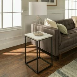 Owen Urban Open Box Frame Side Table - Saracina Home Dark Walnut