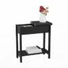 Flip Top End Table with Storage Compartment and Lower Shelf Matte Black - Yorkshire Home -Side Tables Sales unnamed file 1135