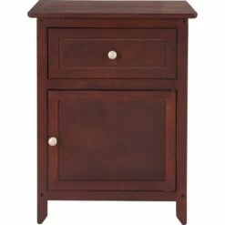 Alcott Side Table with Single Drawer and Storage Cabinet - ClickDecor Light Brown -Side Tables Sales unnamed file 1160