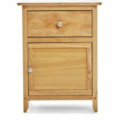 Alcott Side Table with Single Drawer and Storage Cabinet - ClickDecor Light Brown -Side Tables Sales unnamed file 1166