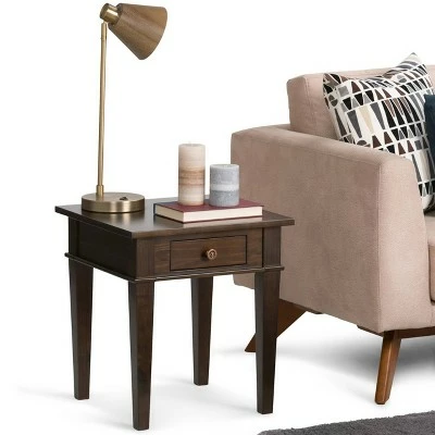 18" Sterling Solid Wood Contemporary End Table - Wyndenhall Dark Tobacco Brown 3 18" Sterling Solid Wood Contemporary End Table - Wyndenhall Dark Tobacco Brown