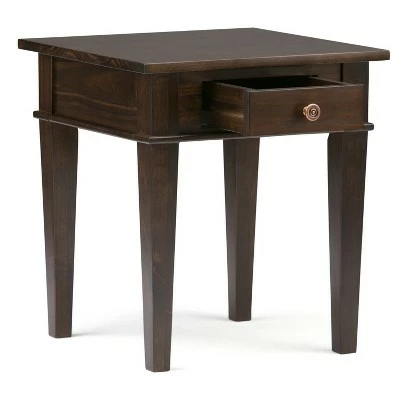 18" Sterling Solid Wood Contemporary End Table - Wyndenhall Dark Tobacco Brown 4 18" Sterling Solid Wood Contemporary End Table - Wyndenhall Dark Tobacco Brown - Image 2