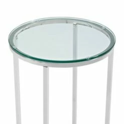 Set of 2 Vivian Glam X Leg Round Side Tables Glass/Chrome - Saracina Home -Side Tables Sales unnamed file 120