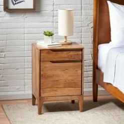 Amwiler Modern Acacia Wood Side Table Tan - Christopher Knight Home