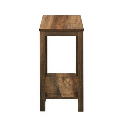 Taylen A Frame Farmhouse Open Storage Side Table - Saracina Home Rustic Oak 4 Taylen A Frame Farmhouse Open Storage Side Table - Saracina Home Rustic Oak - Image 2