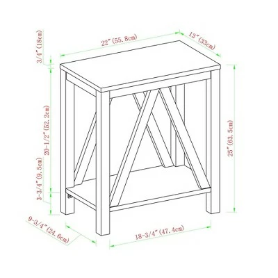 Taylen A Frame Farmhouse Open Storage Side Table - Saracina Home Rustic Oak 7 Taylen A Frame Farmhouse Open Storage Side Table - Saracina Home Rustic Oak - Image 5