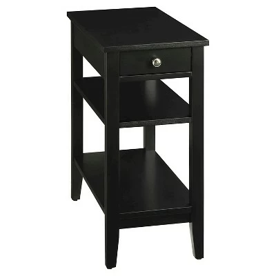 American Heritage 3 Tier End Table with Drawer - Breighton Home Dark Gray Wirebrush 5 American Heritage 3 Tier End Table with Drawer - Breighton Home Dark Gray Wirebrush - Image 3