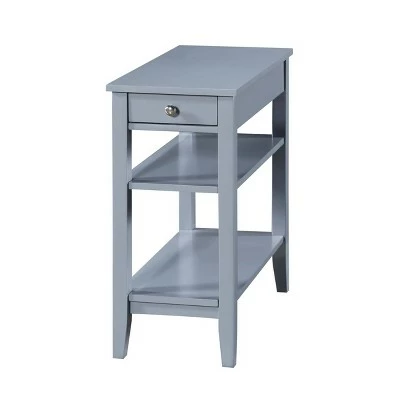 American Heritage 3 Tier End Table with Drawer - Breighton Home Dark Gray Wirebrush 10 American Heritage 3 Tier End Table with Drawer - Breighton Home Dark Gray Wirebrush - Image 8
