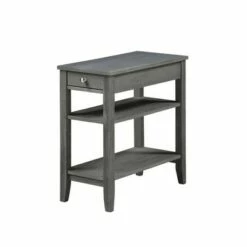 American Heritage 3 Tier End Table with Drawer - Breighton Home Dark Gray Wirebrush 32 American Heritage 3 Tier End Table with Drawer - Breighton Home Dark Gray Wirebrush -Side Tables Sales unnamed file 1289