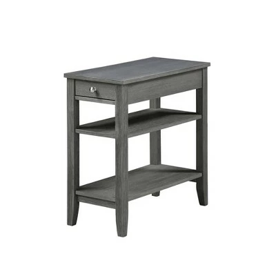 American Heritage 3 Tier End Table with Drawer - Breighton Home Dark Gray Wirebrush 15 American Heritage 3 Tier End Table with Drawer - Breighton Home Dark Gray Wirebrush - Image 13