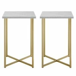 Set of 2 Maxwell Two Tone Glam Side Tables - Saracina Home Dark Walnut/gold -Side Tables Sales unnamed file 129