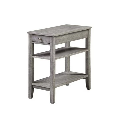 American Heritage 3 Tier End Table with Drawer - Breighton Home Dark Gray Wirebrush 17 American Heritage 3 Tier End Table with Drawer - Breighton Home Dark Gray Wirebrush - Image 15