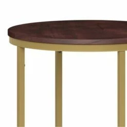 18" Alrich Round Side Table - WyndenHall Dark Brown/gold -Side Tables Sales unnamed file 1311