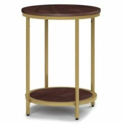 18" Alrich Round Side Table - WyndenHall Dark Brown/gold -Side Tables Sales unnamed file 1313