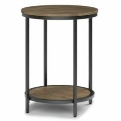 18" Alrich Round Side Table - WyndenHall Dark Brown/gold -Side Tables Sales unnamed file 1314