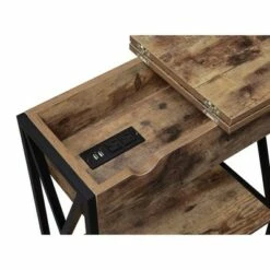 Tucson Flip Top End Table with Charging Station - Breighton Home Barnwood/black -Side Tables Sales unnamed file 1368