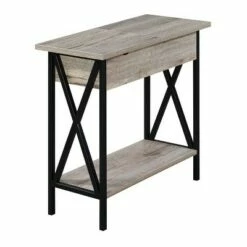 Tucson Flip Top End Table with Charging Station - Breighton Home Barnwood/black -Side Tables Sales unnamed file 1372