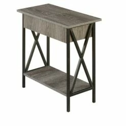 Tucson Flip Top End Table with Charging Station - Breighton Home Barnwood/black -Side Tables Sales unnamed file 1373