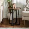 Set of 2 Wrightson Urban Industrial Wrap Leg Round Side Tables - Saracina Home Faux Dark Concrete -Side Tables Sales unnamed file 138