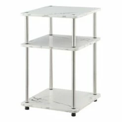 No Tools 3 Tier End Table - Breighton Home Faux White Marble/chrome -Side Tables Sales unnamed file 1385