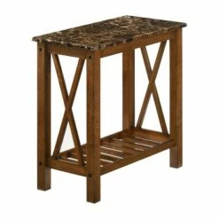 Pluff 1 Shelf Side Table - HOMES: Inside + Out Brown -Side Tables Sales unnamed file 1409