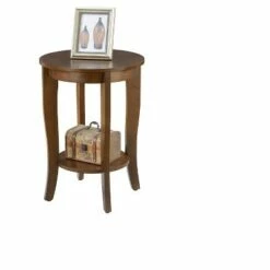 American Heritage Round End Table - Breighton Home Gray
