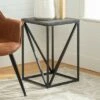 Lina Modern Geometric Square Side Table - Saracina Home Slate Gray