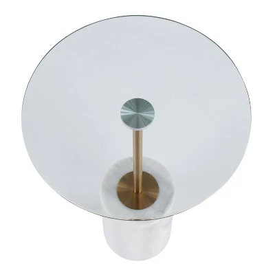 Symbol Contemporary Side Table - LumiSource Marble/nickel/glass Black/nickel/clear 3 Symbol Contemporary Side Table - LumiSource Marble/nickel/glass Black/nickel/clear