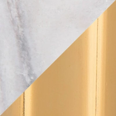 Symbol Contemporary Side Table - LumiSource Marble/nickel/glass Black/nickel/clear 5 Symbol Contemporary Side Table - LumiSource Marble/nickel/glass Black/nickel/clear - Image 3