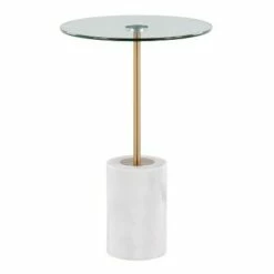 Symbol Contemporary Side Table - LumiSource Marble/nickel/glass Black/nickel/clear 18 Symbol Contemporary Side Table - LumiSource Marble/nickel/glass Black/nickel/clear -Side Tables Sales unnamed file 1470