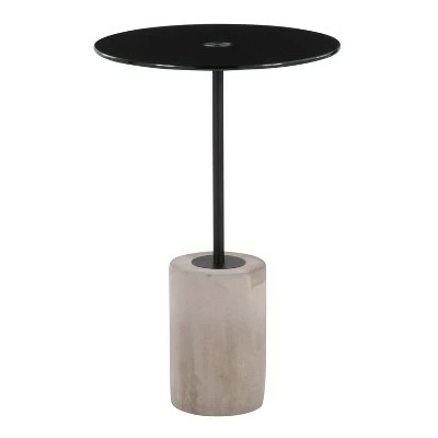Symbol Contemporary Side Table - LumiSource Marble/nickel/glass Black/nickel/clear 9 Symbol Contemporary Side Table - LumiSource Marble/nickel/glass Black/nickel/clear - Image 7