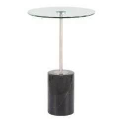 Symbol Contemporary Side Table - LumiSource Marble/nickel/glass Black/nickel/clear 21 Symbol Contemporary Side Table - LumiSource Marble/nickel/glass Black/nickel/clear -Side Tables Sales unnamed file 1473