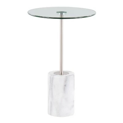 Symbol Contemporary Side Table - LumiSource Marble/nickel/glass Black/nickel/clear 12 Symbol Contemporary Side Table - LumiSource Marble/nickel/glass Black/nickel/clear - Image 10