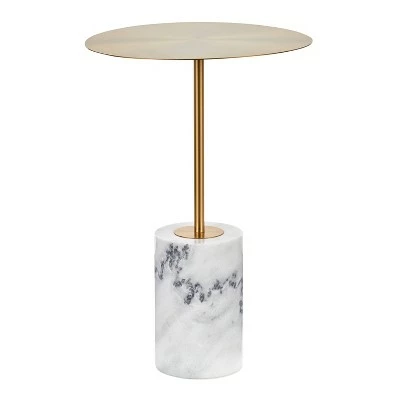 Symbol Contemporary Side Table - LumiSource Marble/nickel/glass Black/nickel/clear 13 Symbol Contemporary Side Table - LumiSource Marble/nickel/glass Black/nickel/clear - Image 11