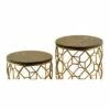 Set of 2 Round Marble Side Tables - Gold - Stylecraft 2 Set of 2 Round Marble Side Tables - Gold - Stylecraft -Side Tables Sales unnamed file 149