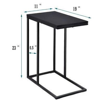 Costway Coffee Tray Sofa Side End Table Ottoman Couch Console Stand TV Lap Snack Black 3 Costway Coffee Tray Sofa Side End Table Ottoman Couch Console Stand TV Lap Snack Black