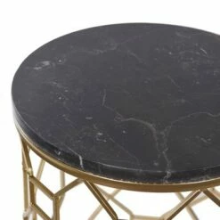 Set of 2 Round Marble Side Tables - Gold - Stylecraft -Side Tables Sales unnamed file 154