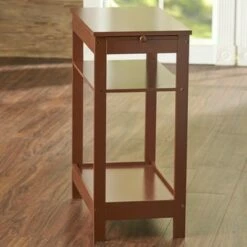 The Lakeside Collection Lakeside Compact Side Accent Table with Sliding Pull Tray and Shelf -Side Tables Sales unnamed file 1565