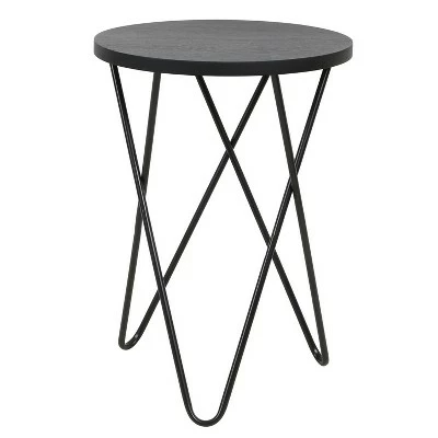 Hairpin Leg Side Table with Wood Top - Decor Therapy White/gold 3 Hairpin Leg Side Table with Wood Top - Decor Therapy White/gold