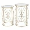 Set of 2 Heritage Side Tables Clear/Gold - ZM Home -Side Tables Sales unnamed file 157