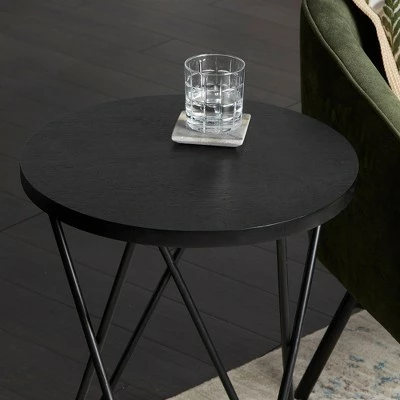 Hairpin Leg Side Table with Wood Top - Decor Therapy White/gold 7 Hairpin Leg Side Table with Wood Top - Decor Therapy White/gold - Image 5